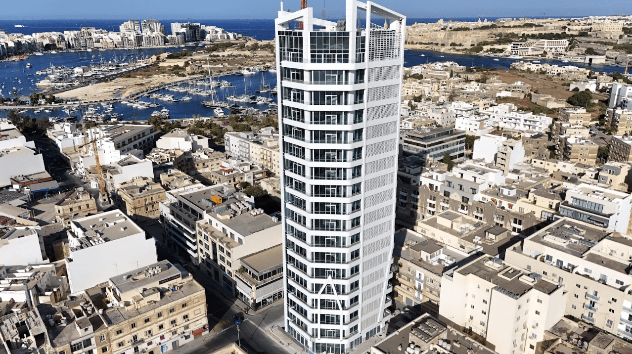 Aerial view of ST Tower in Ta' Xbiex